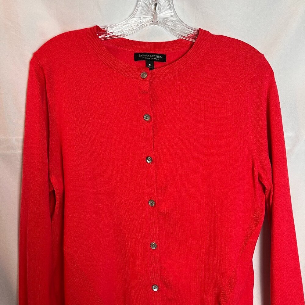 Women's orange Banana Republic Cotton Button Front Cardigan Size S